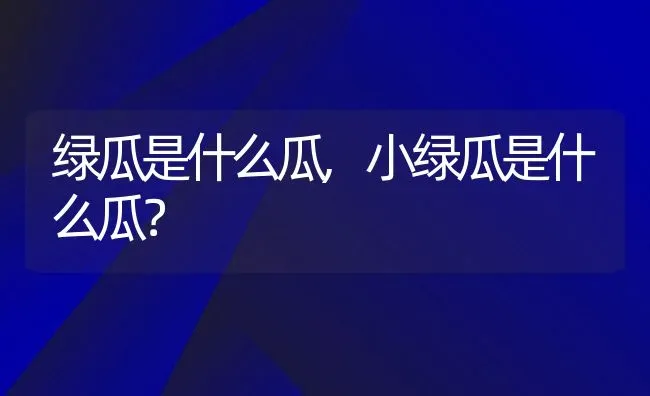 绿瓜是什么瓜,小绿瓜是什么瓜？ | 养殖常见问题