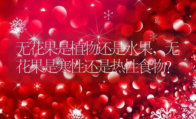 无花果是植物还是水果,无花果是寒性还是热性食物？ | 养殖常见问题