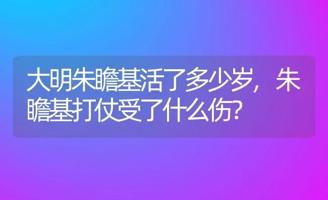 大明朱瞻基活了多少岁,朱瞻基打仗受了什么伤？ | 养殖常见问题