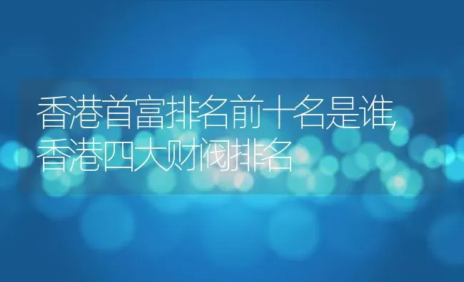 香港首富排名前十名是谁,香港四大财阀排名 | 养殖常见问题
