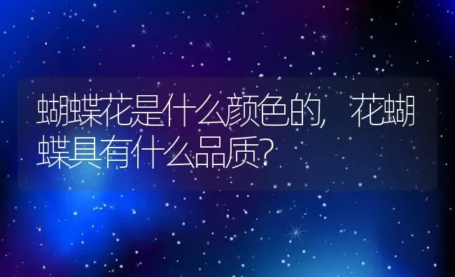 蝴蝶花是什么颜色的,花蝴蝶具有什么品质？ | 养殖常见问题