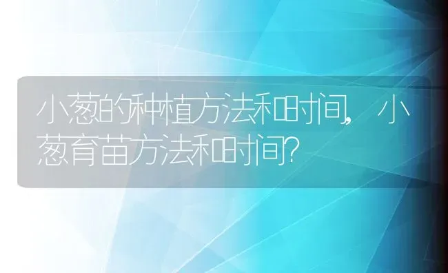 小葱的种植方法和时间,小葱育苗方法和时间？ | 养殖常见问题