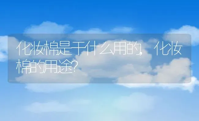 化妆棉是干什么用的,化妆棉的用途？ | 养殖常见问题