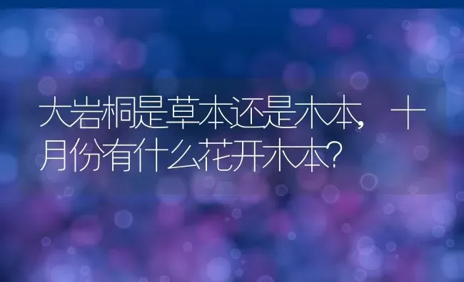 大岩桐是草本还是木本,十月份有什么花开木本？ | 养殖常见问题