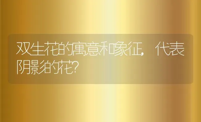 双生花的寓意和象征,代表阴影的花？ | 养殖常见问题