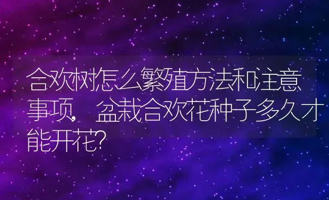 合欢树怎么繁殖方法和注意事项,盆栽合欢花种子多久才能开花？ | 养殖常见问题