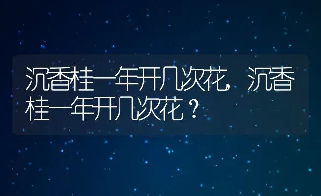 沉香桂一年开几次花,沉香桂一年开几次花？ | 养殖常见问题