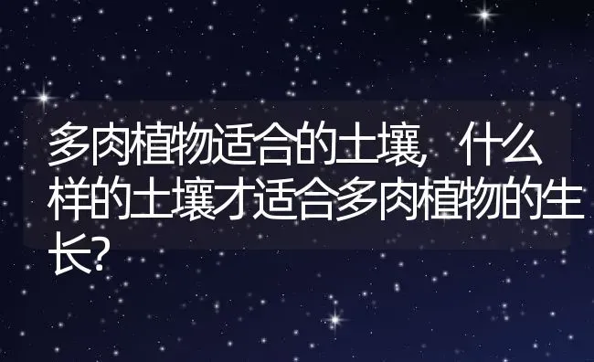 多肉植物适合的土壤,什么样的土壤才适合多肉植物的生长？ | 养殖常见问题