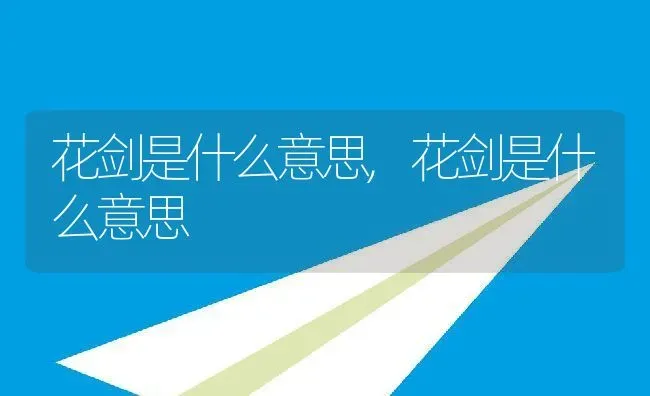 花剑是什么意思,花剑是什么意思 | 养殖常见问题