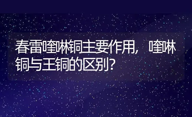 春雷喹啉铜主要作用,喹啉铜与王铜的区别？ | 养殖常见问题