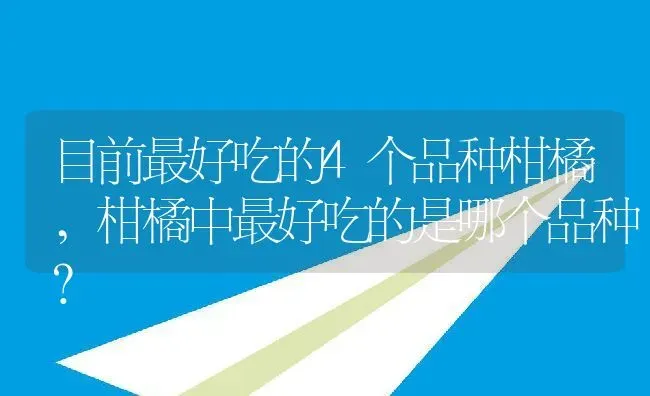 目前最好吃的4个品种柑橘,柑橘中最好吃的是哪个品种？ | 养殖常见问题