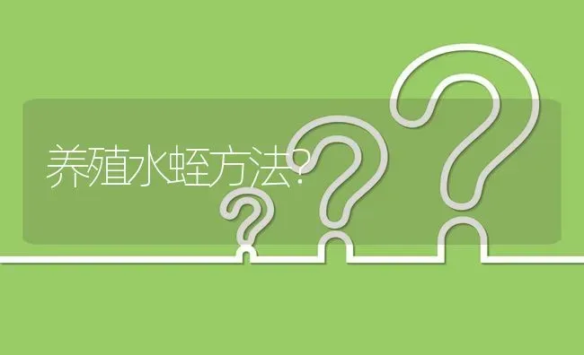 养殖水蛭方法? | 养殖问题解答