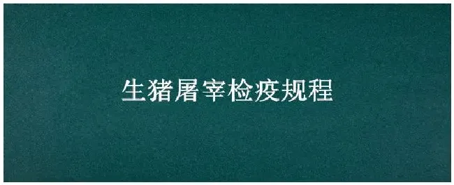 生猪屠宰检疫规程 | 生活常识
