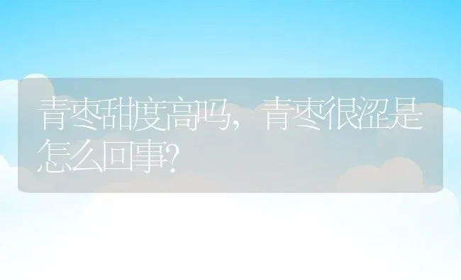 青枣甜度高吗,青枣很涩是怎么回事？ | 养殖常见问题