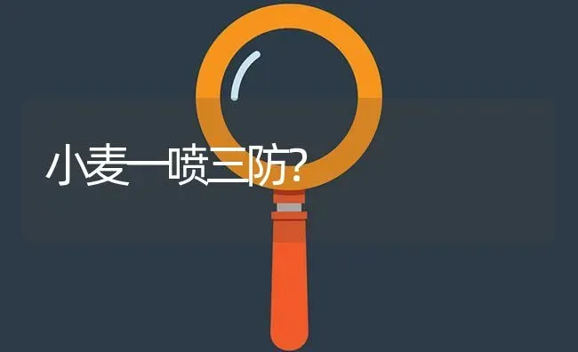 小麦一喷三防? | 养殖问题解答