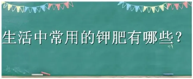 生活中常用的钾肥有哪些 | 农业答疑