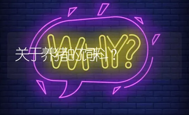 关于养猪的饲料? | 养殖问题解答