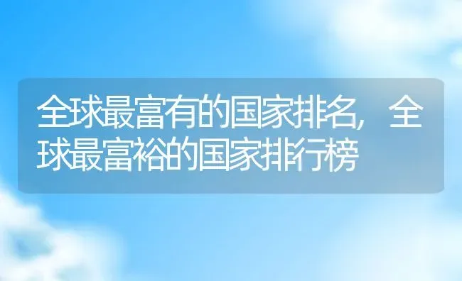 全球最富有的国家排名,全球最富裕的国家排行榜 | 养殖常见问题