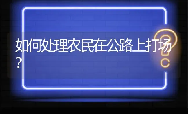 如何处理农民在公路上打场? | 养殖问题解答