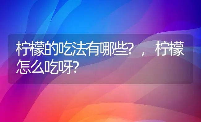 柠檬的吃法有哪些?,柠檬怎么吃呀？ | 养殖常见问题