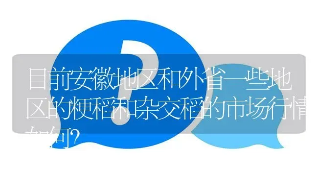 目前安徽地区和外省一些地区的粳稻和杂交稻的市场行情如何? | 养殖问题解答