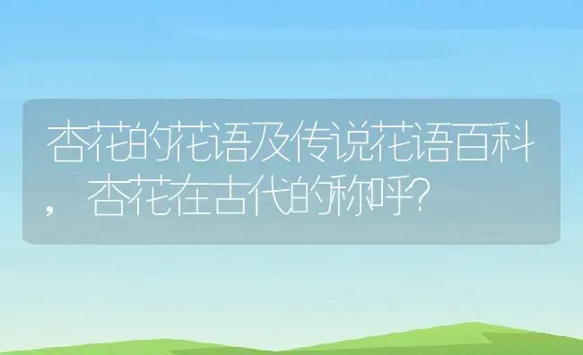 杏花的花语及传说花语百科,杏花在古代的称呼？ | 养殖常见问题