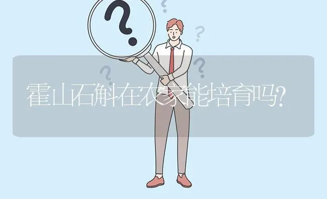 霍山石斛在农家能培育吗? | 养殖问题解答