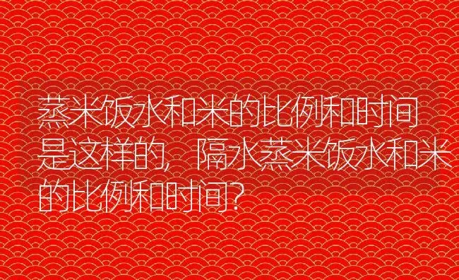 蒸米饭水和米的比例和时间是这样的,隔水蒸米饭水和米的比例和时间？ | 养殖常见问题