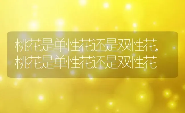 桃花是单性花还是双性花,桃花是单性花还是双性花 | 养殖常见问题