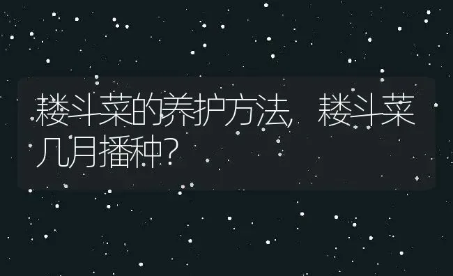 耧斗菜的养护方法,耧斗菜几月播种？ | 养殖常见问题