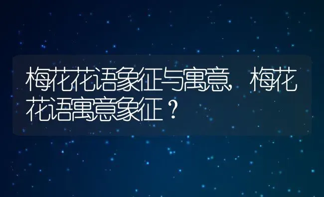 梅花花语象征与寓意,梅花花语寓意象征？ | 养殖常见问题