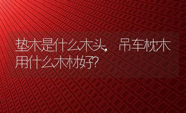 垫木是什么木头,吊车枕木用什么木材好？ | 养殖常见问题