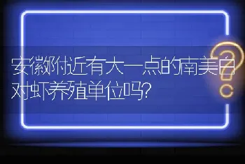 安徽附近有大一点的南美白对虾养殖单位吗?