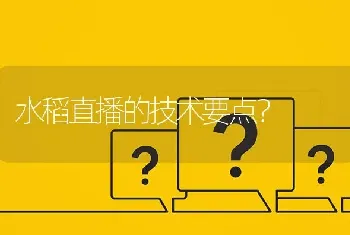 水稻直播的技术要点?