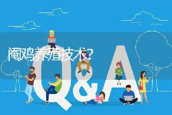 阉鸡养殖技术?