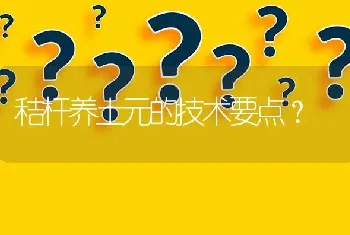 秸杆养土元的技术要点?