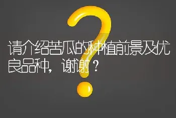 请介绍苦瓜的种植前景及优良品种,谢谢?