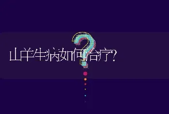 山羊生病如何治疗?