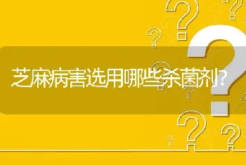 芝麻病害选用哪些杀菌剂?