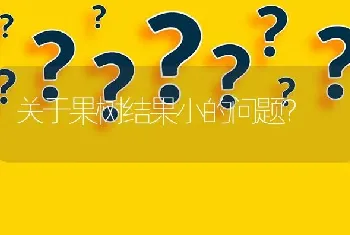 关于果树结果小的问题?