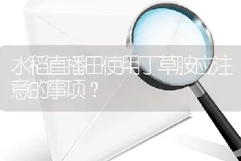 水稻直播田使用丁草胺应注意的事项?