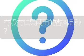 有没有仁果两用的杏树品种?