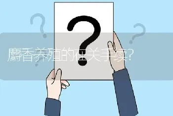 麝香养殖的在关手续?