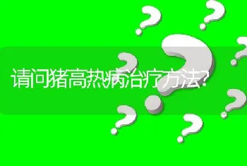 请问猪高热病治疗方法?