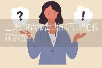 乙烯利喷施黄瓜能否增加雌花数量?