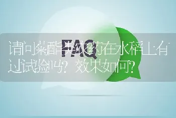 请问菊酯类农药在水稻上有过试验吗?效果如何?