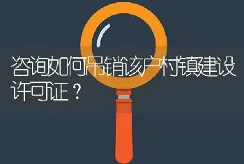 咨询如何吊销该户村镇建设许可证?