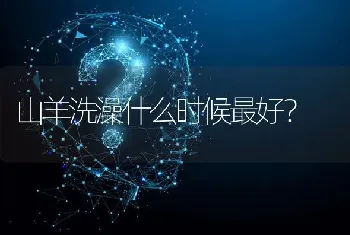 山羊洗澡什么时候最好?