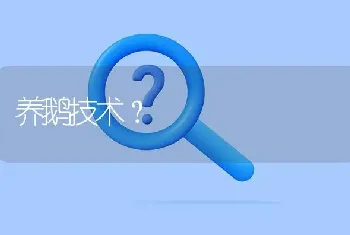 养鹅技术?