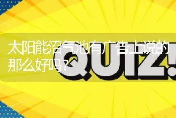 太阳能沼气池有广告上说的那么好吗?